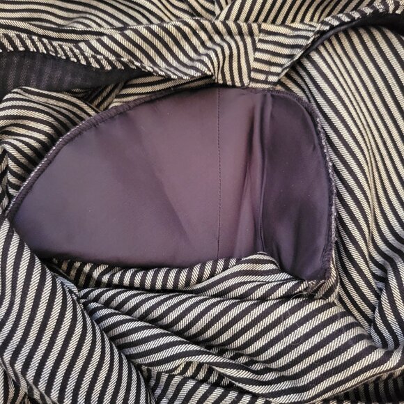 Albert Nipon Petites 4 Black White Striped Double Breasted Dress Rayon Vintage - Picture 6 of 8